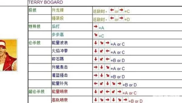 特瑞出招表